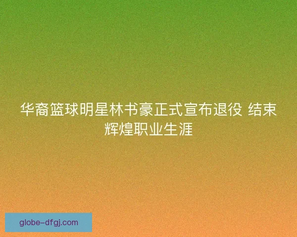 华裔篮球明星林书豪正式宣布退役 结束辉煌职业生涯 华裔篮球明星林书豪正式宣布退役 结束辉煌职业生涯
